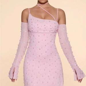 Oh Polly Embellished Asymmetric Corset Mini Dress